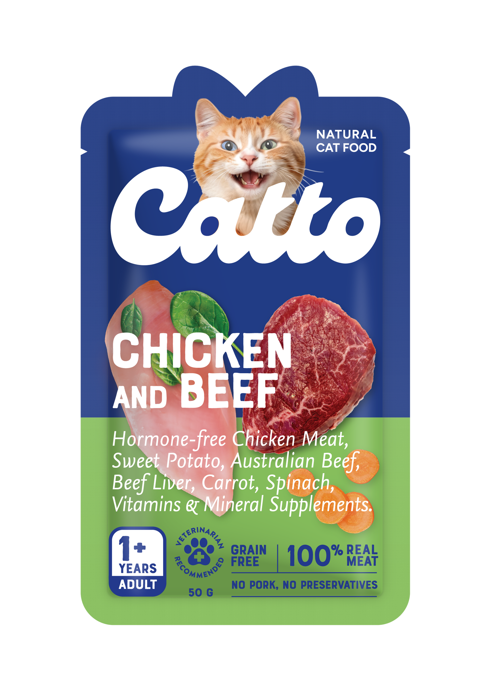 Catto Natural Cat Food - Chicken and Beef 50gr