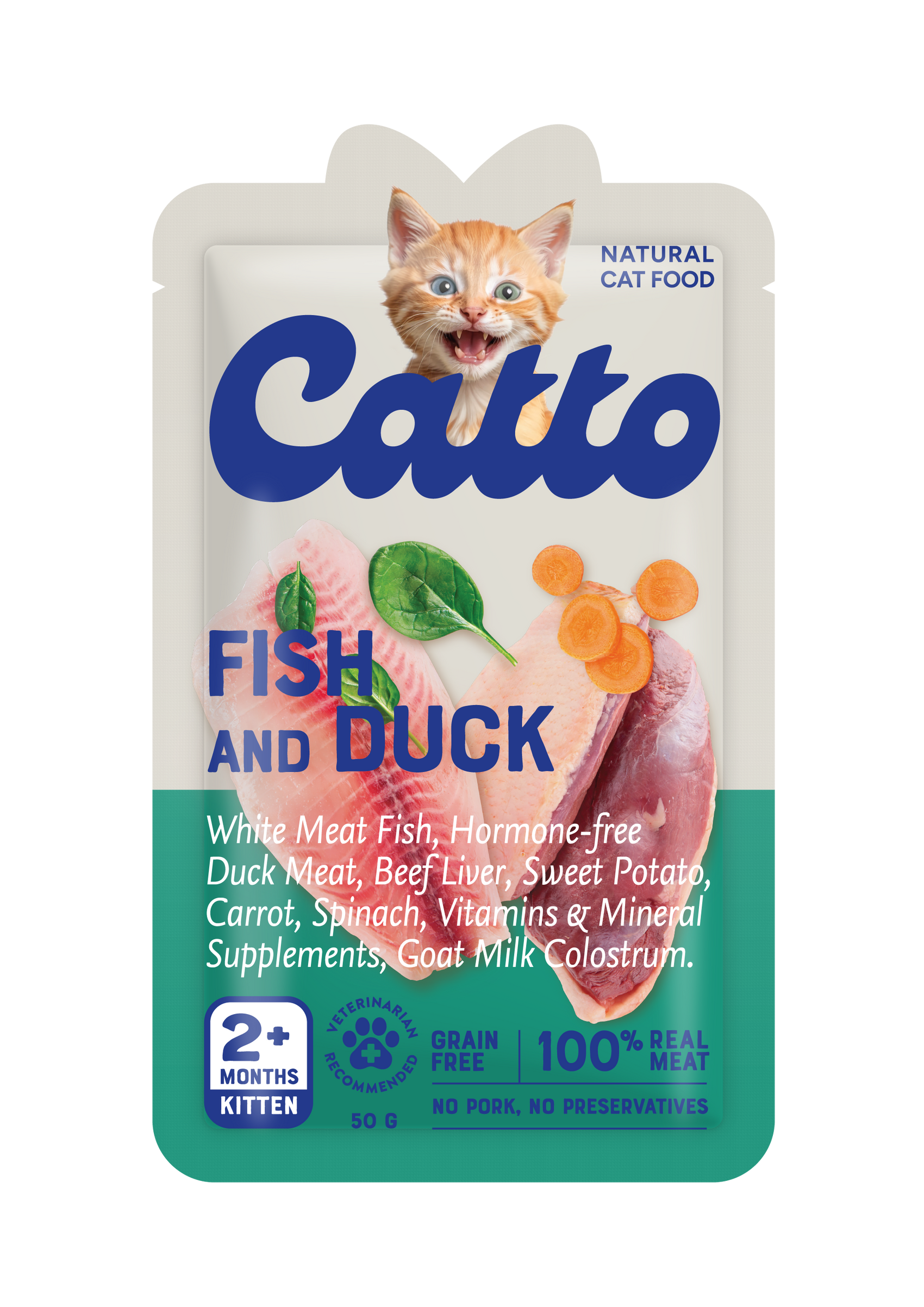 Catto Natural Cat Food - Fish and Duck 50gr